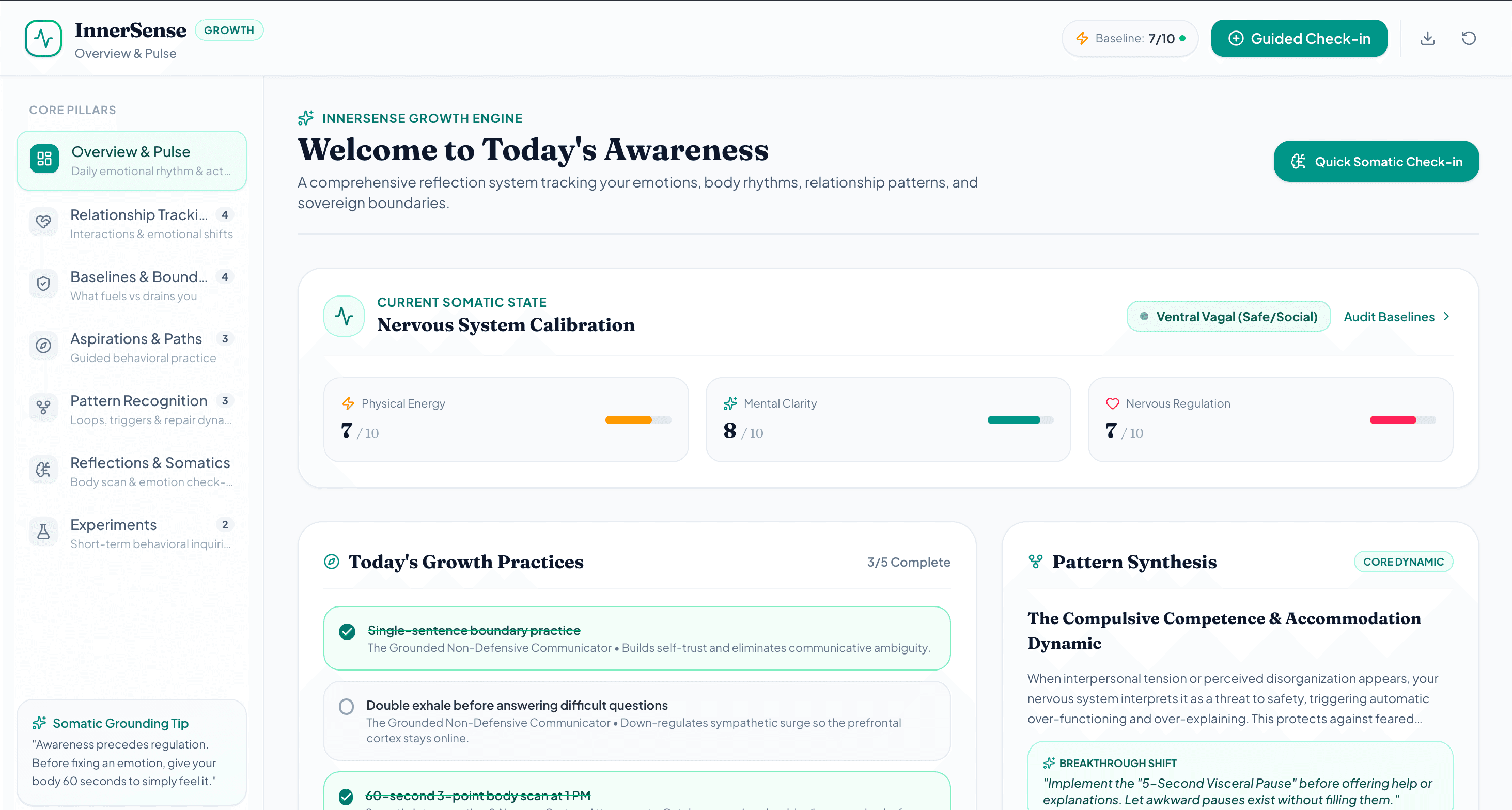 InnerSense (desktop view)