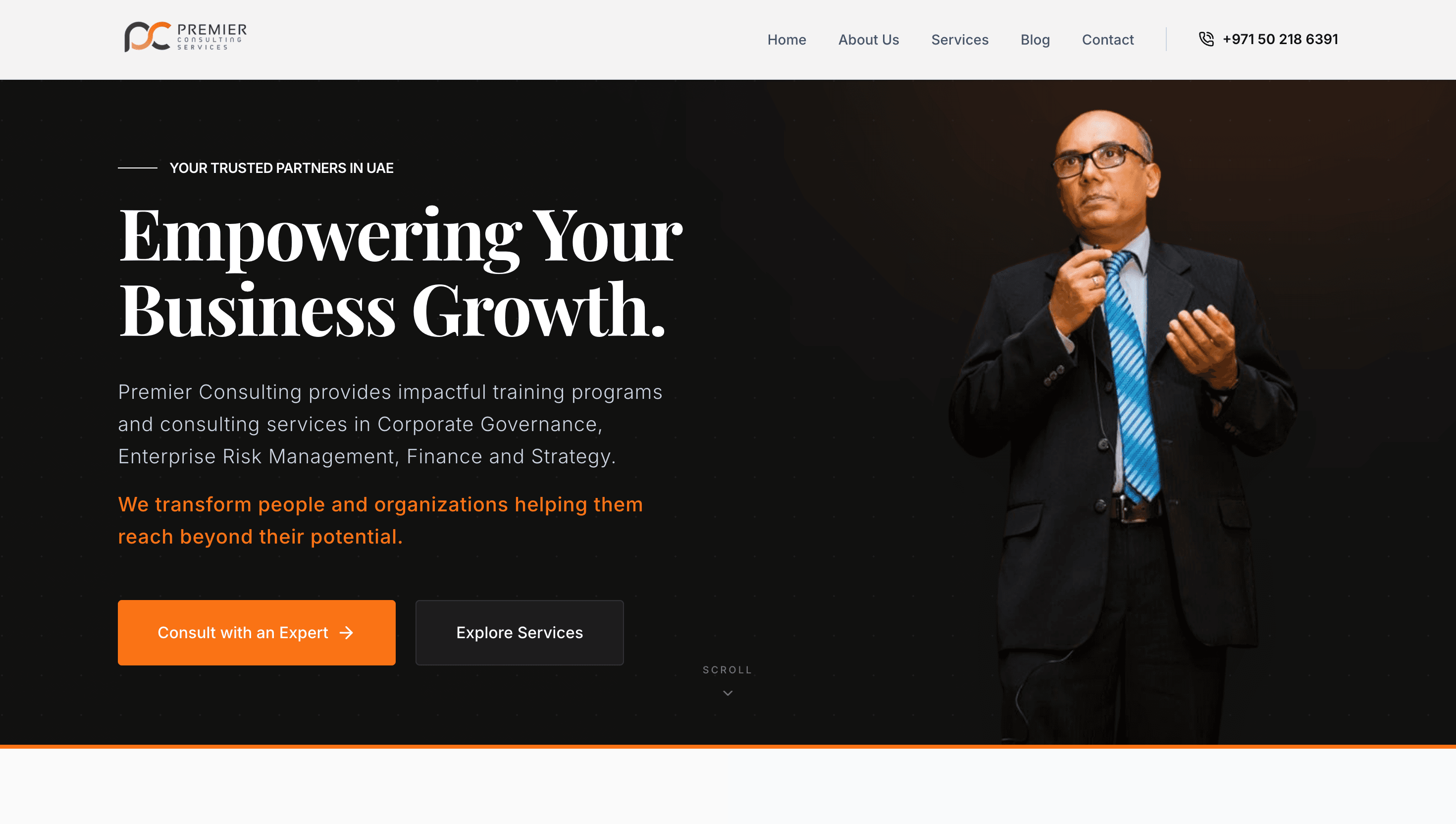 Premier Consulting Services (desktop view)