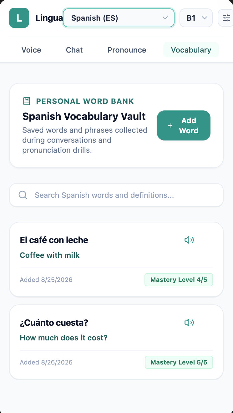 Lingua: AI voice language-learning coach